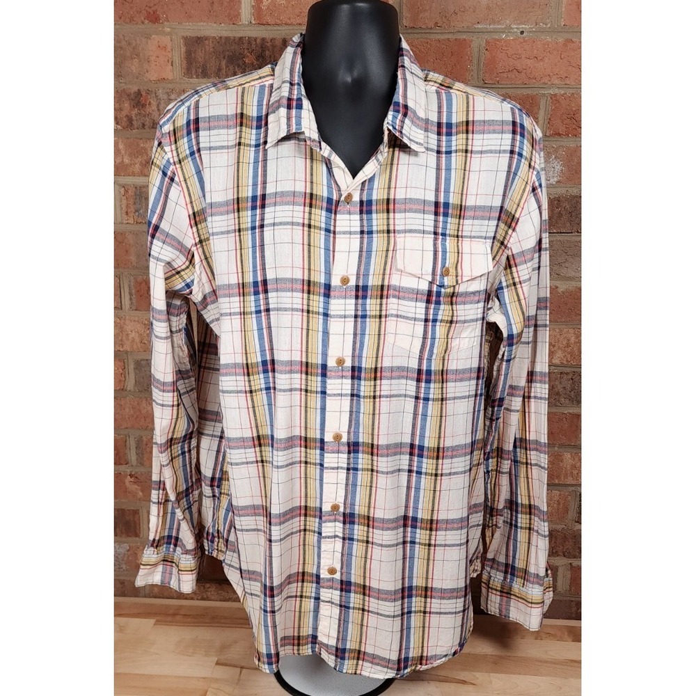 Salt Valley Button Down Western Beige Plaid Mens‎ XL Long Sleeve Shirt